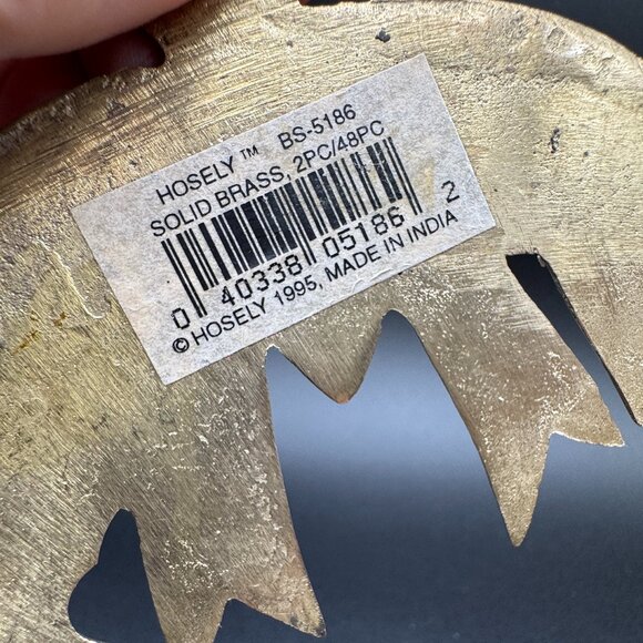 Vintage 1995 Christmas Wreath Single Solid Brass Wall Candle Holder India - Picture 5 of 9